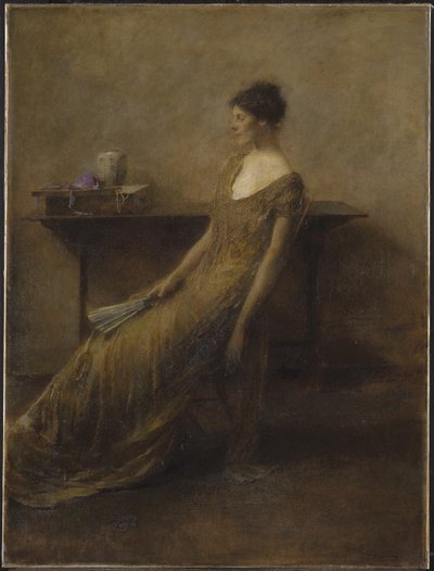 ゴールドの女性、1912年頃（キャンバスに油彩） 作： Thomas Wilmer Dewing