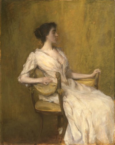 白衣の女 1901年頃（油彩・パネル） 作： トーマス・ウィルマー・デューイング