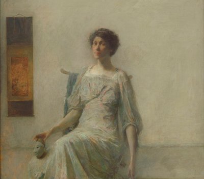 マスクを持つ女性、1911 作： Thomas Wilmer Dewing