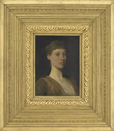 若い女の子の肖像画、1888 作： Thomas Wilmer Dewing