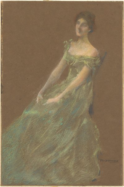 緑のドレス 作： Thomas Wilmer Dewing