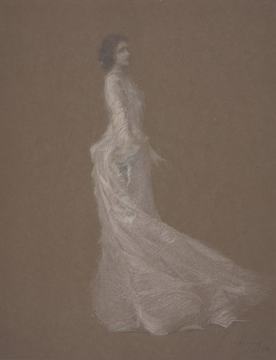 ピンクのドレス、1894年頃 作： Thomas Wilmer Dewing