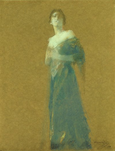 青の女性 作： Thomas Wilmer Dewing