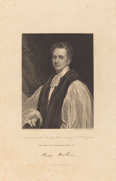 Rev. Reginald Heber, D.D. 作： Thomas Woolnoth after Thomas Phillips