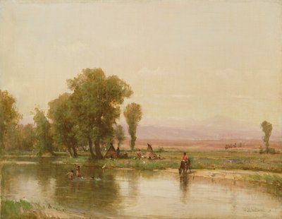 プラット川の野営地、1865 作： Thomas Worthington Whittredge