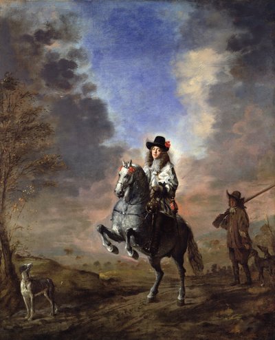 ページを持つ男の乗馬の肖像 作： Thomas de Keyser