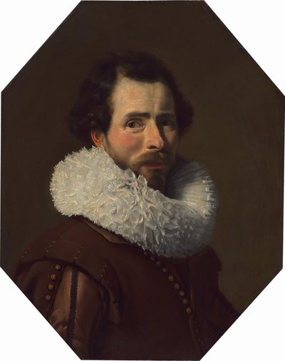 ファンシーラフを身に着けている紳士の肖像 作： Thomas de Keyser