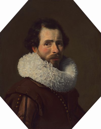 ファンシーラフを着た紳士の肖像、1627年。 作： Thomas de Keyser