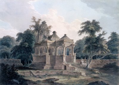 インド、ビハール州、ロータス要塞のヒンドゥー教寺院 作： Thomas und William Daniell