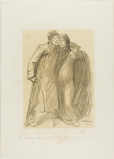 戦争で傷つけられた人々への援助、Actualitésより1枚目 作： Théophile Alexandre Pierre Steinlen