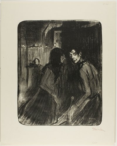 口論する売春婦 作： Théophile Alexandre Pierre Steinlen