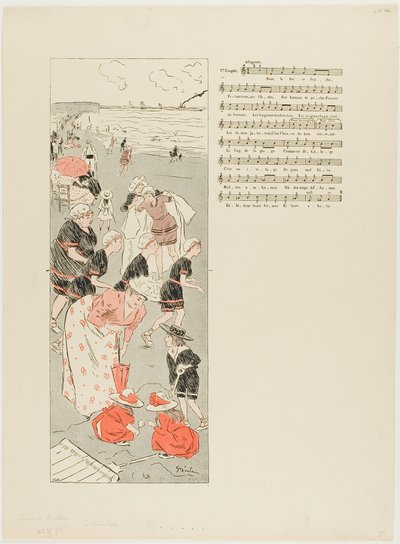 トゥルーヴィルにて 作： Théophile Alexandre Pierre Steinlen