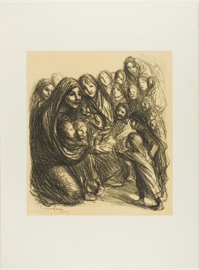 名誉の戦場で戦死した兵士の娘たちのために』（『Actualités』より13枚目 作： Théophile Alexandre Pierre Steinlen