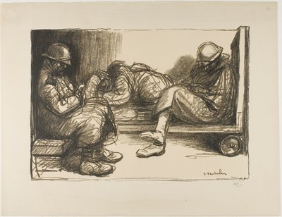 ダグアウトにて 作： Théophile Alexandre Pierre Steinlen