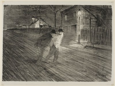 コーランコート通り 作： Théophile Alexandre Pierre Steinlen