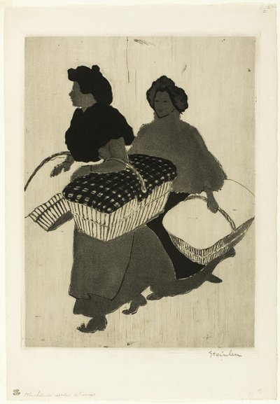 仕事を持ち帰る洗濯女たち 作： Théophile Alexandre Pierre Steinlen
