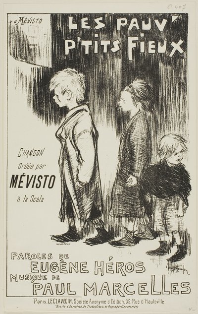 レ・ポーヴ・ピッツ・フィーユー 作： Théophile Alexandre Pierre Steinlen