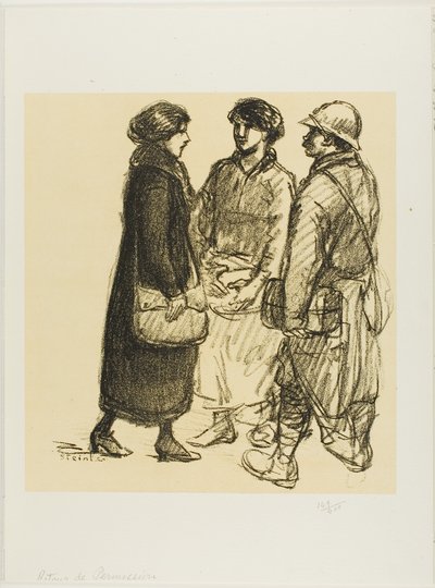 休暇中 作： Théophile Alexandre Pierre Steinlen