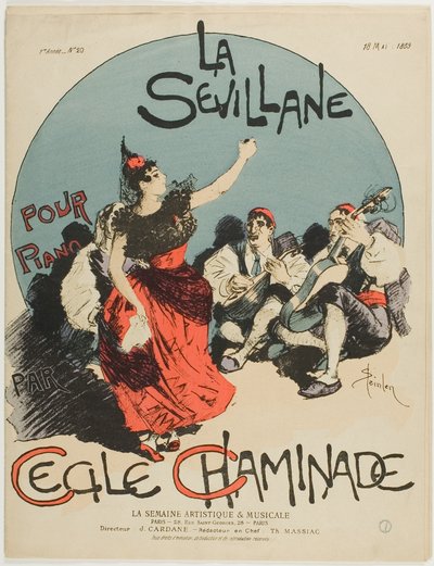 セビリアの女』序曲（ピアノのための）セシル・シャミナード作曲 作： Théophile Alexandre Pierre Steinlen