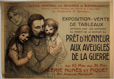 盲目の戦友を称える準備 作： Théophile Alexandre Pierre Steinlen