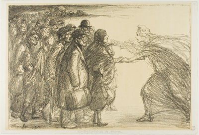 ムーズ川からの難民 作： Théophile Alexandre Pierre Steinlen