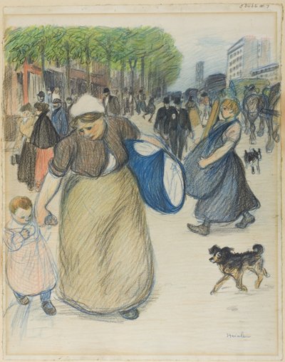 街の風景 作： Théophile Alexandre Pierre Steinlen