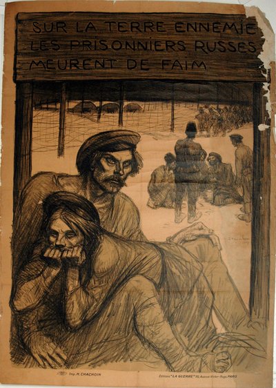 敵地のロシア人捕虜、餓死する 作： Théophile Alexandre Pierre Steinlen