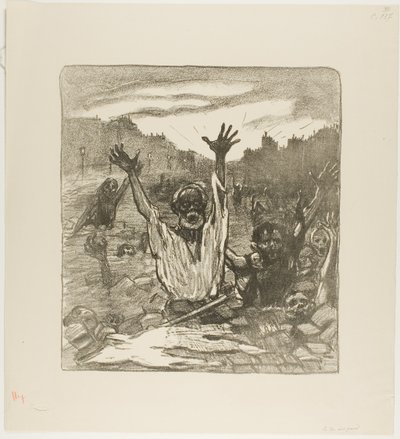 路上の叫び！ 作： Théophile Alexandre Pierre Steinlen