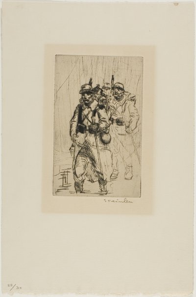 歩く3人の兵士 作： Théophile Alexandre Pierre Steinlen