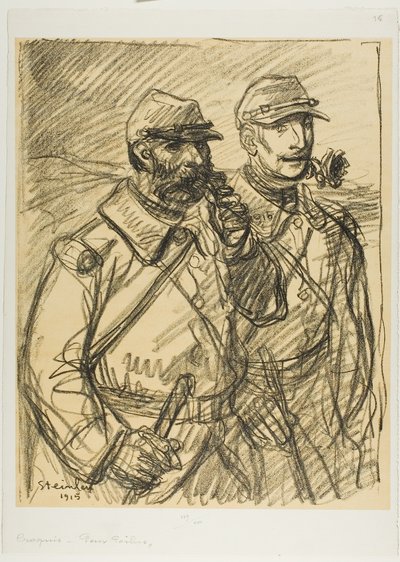 二人の兵士 作： Théophile Alexandre Pierre Steinlen