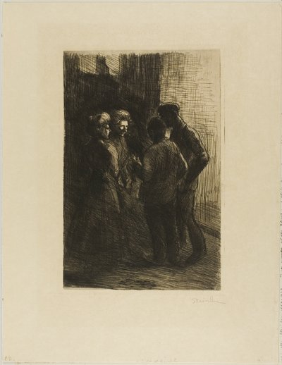 二人の娼婦とその仲間たち 作： Théophile Alexandre Pierre Steinlen