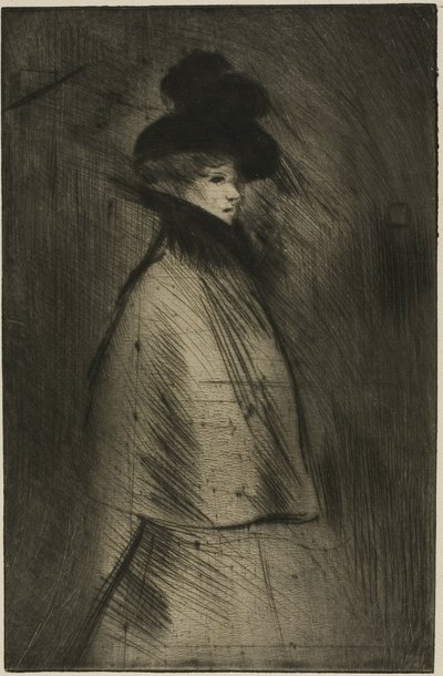 散歩する女性 作： Théophile Alexandre Pierre Steinlen