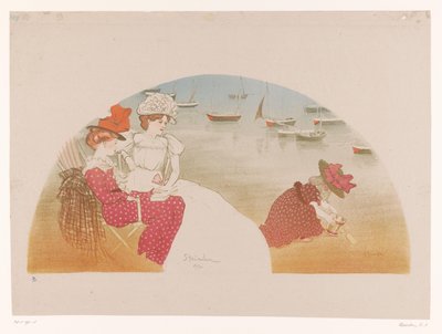 海辺の 2 人の女性と 1 人の子供 Sur la plage / Chemin de fer de l