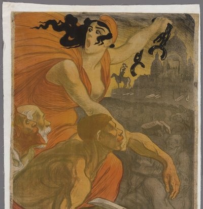 雑誌「Le Petit Sou」のポスター Le Petit Sou, Journal de Defense Sociale (原題) 作： Théophile Alexandre Steinlen