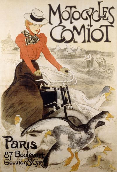 「オートバイコミオット」の広告ポスター、1899年 作： Théophile Alexandre Steinlen