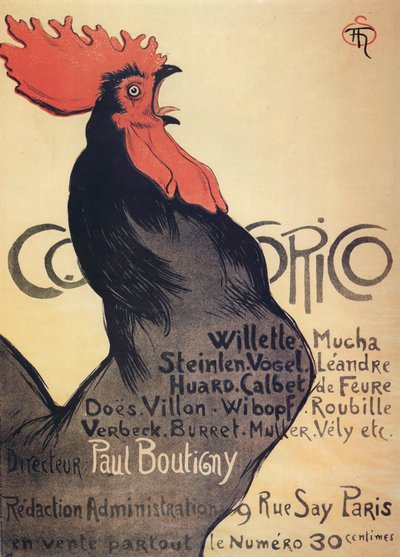 ココリコ」、ポスター、1899年。 作： Théophile Alexandre Steinlen