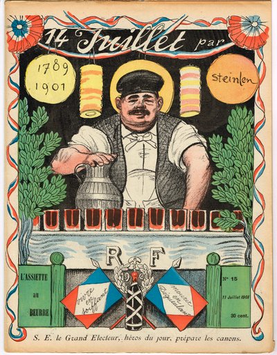 The Butter Plate "の表紙、色は風刺的。 作： Théophile Alexandre Steinlen