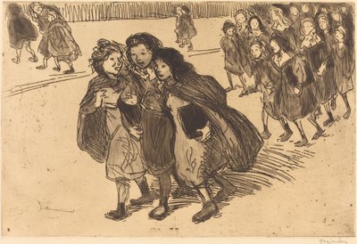学校から来る女の子 作： Théophile Alexandre Steinlen