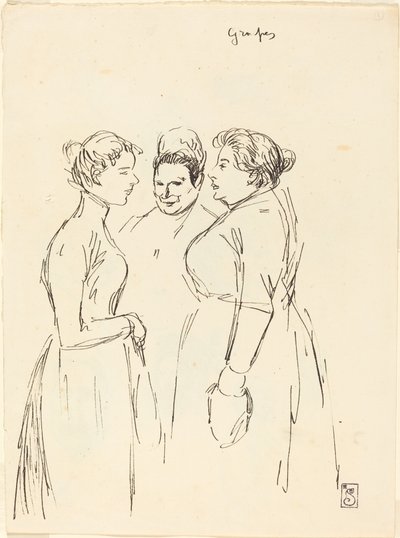 うわさ話をする女性 作： Théophile Alexandre Steinlen