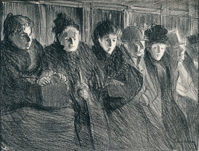 Inside a Tramcar、1896、1898 作： Théophile Alexandre Steinlen