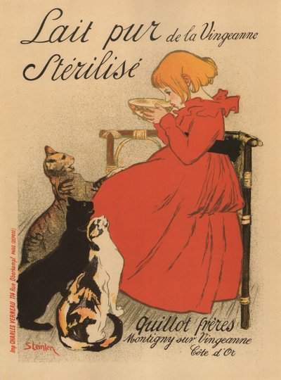 Vingeanneポスターからの滅菌ピュアミルク、1890年代 作： Théophile Alexandre Steinlen