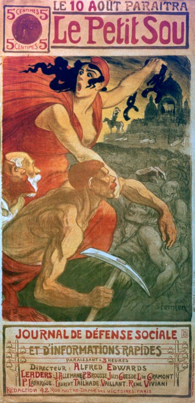 Le Petit Sou Socialist Magazine、c1879-1923 作： Théophile Alexandre Steinlen