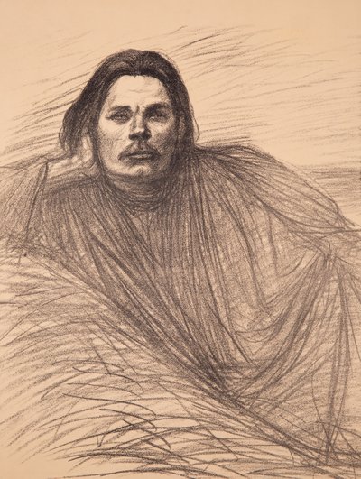 著者マクシム ゴーリキーの肖像画 1868 ～ 1939 年、1894 年。 作： Théophile Alexandre Steinlen