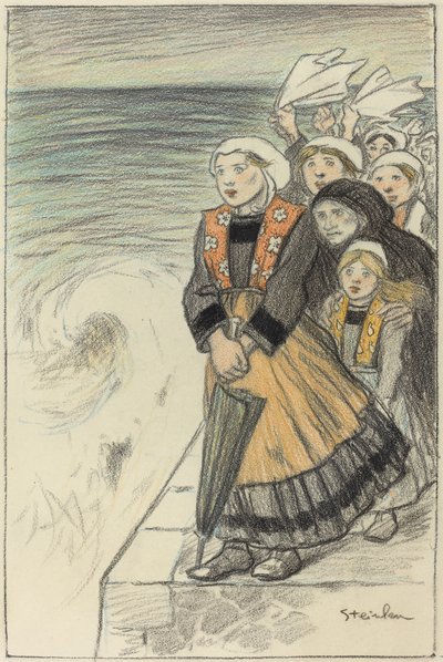 水夫の妻たち、1896 年。 作： Théophile Alexandre Steinlen