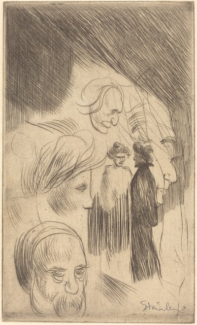 スケッチ プレート 作： Théophile Alexandre Steinlen