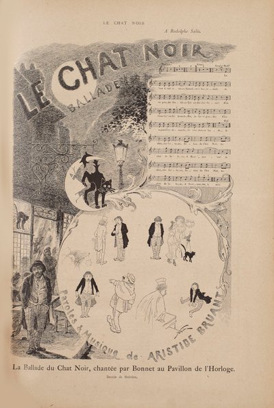 有名なキャバレー ル シャ ノワールの物語、ル シャ ノワール誌、1884 年。 作： Théophile Alexandre Steinlen