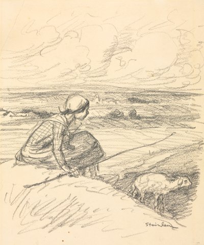 羊飼い、19世紀の第4四半期または20世紀の第1四半期。 作： Théophile Alexandre Steinlen