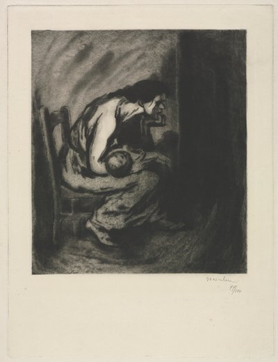 病気の子供 作： Théophile Alexandre Steinlen