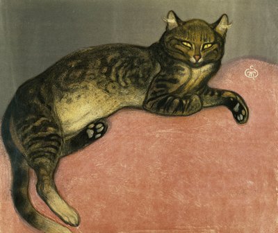 夏、手すりの猫。 L "Ete、Chat sur un Balustrade、1909 作： Théophile Alexandre Steinlen