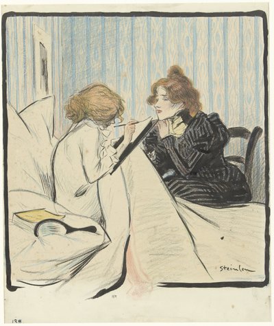 寝室にいる 2 人の女性 作： Théophile Alexandre Steinlen